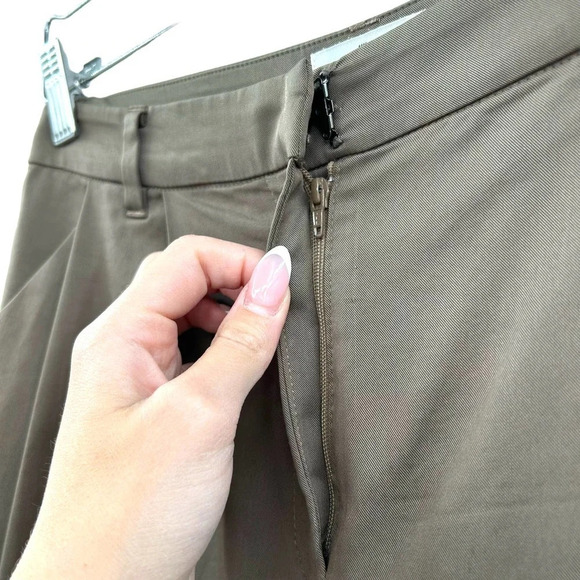 Lanvin en Bleu Tan Brown Pleated Cropped Trousers Size 38 / US‎ 8 - Picture 3 of 10